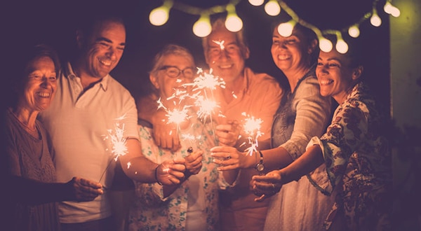 People with sparklers