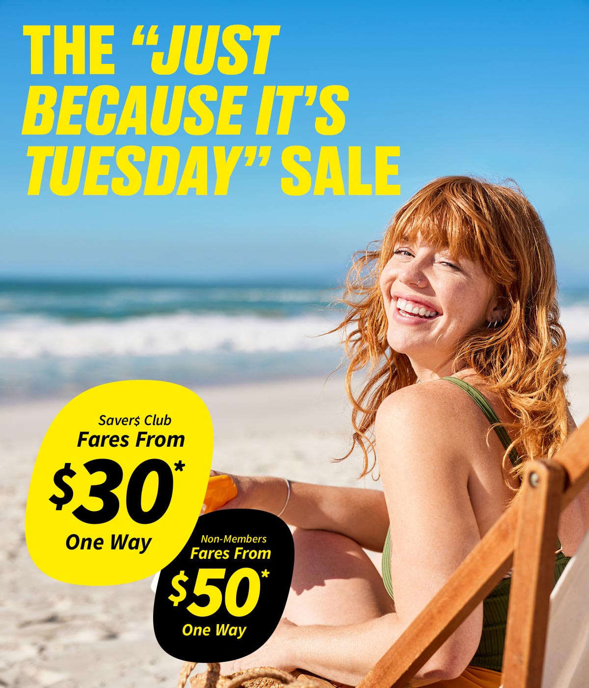 Fares from $30* One Way for Saver$ Club Members or $50* One Way for Non-Members